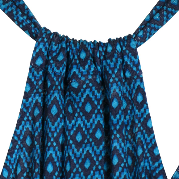 Old Navy Mini Dress Women Large Blue Jersey Knit Stretch Racerback Elastic Boho - Picture 4 of 5